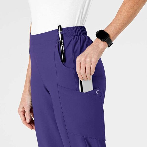 Wonderwink Size Medium Modern Fit Flat Front Cargo Scrub Pants Purple Grape 5155 - Picture 4 of 8